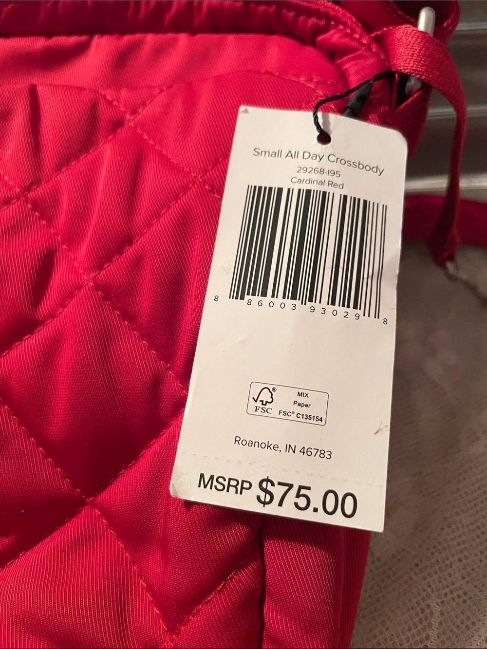 Vera Bradley Quilted Crossbody in Red - Picture 4 of 4